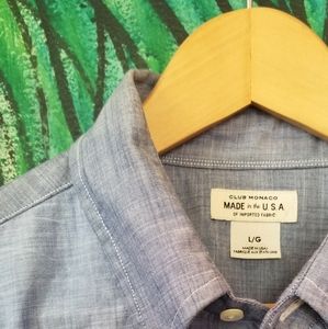 Club Monaco multi tonal chambray blue oxford shirt